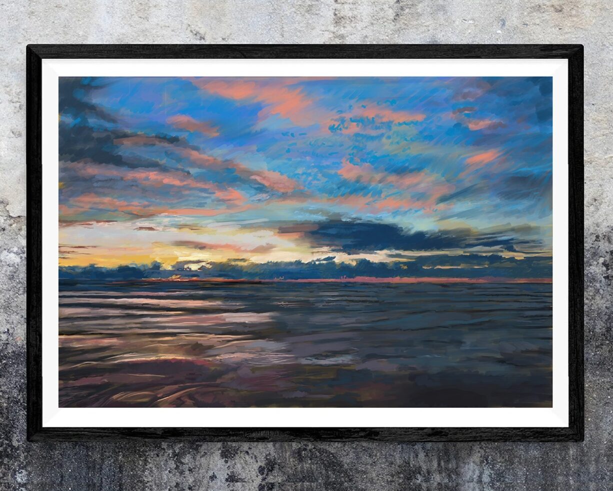 Fantastic Sunset painting of Fistral Beach in Newquay, Cornwall